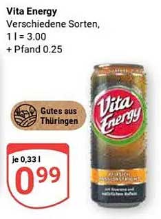 Vita Energy – Verschiedene Sorten, 0,33 l