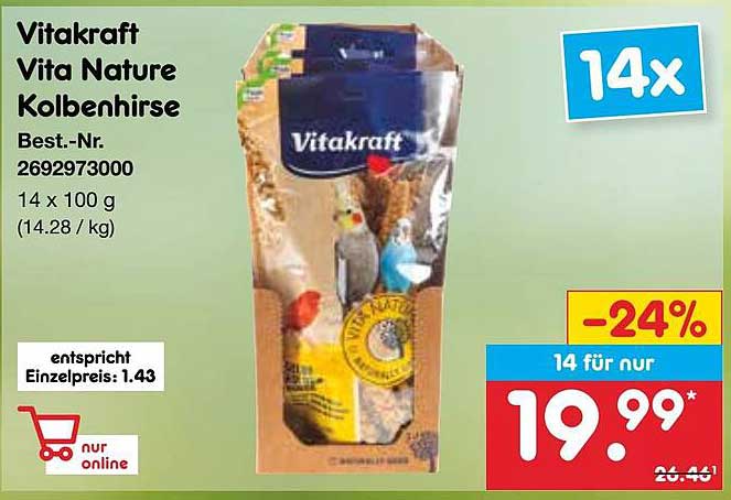 Vitakraft Vita Nature Kolbenhirse 14x100g