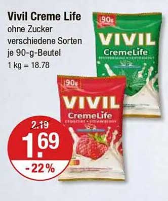 Vivil Creme Life - ohne Zucker, verschiedene Sorten