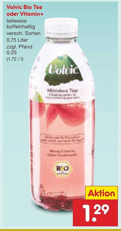 Volvic Bio Tee oder Vitamin+ 0,75 Liter