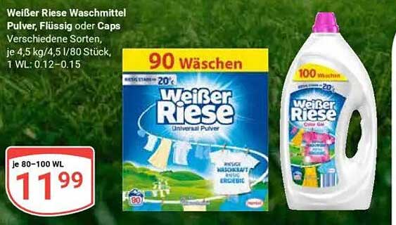 Weißer Riese Waschmittel Pulver, Flüssig oder Caps