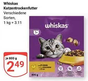 Whiskas Katzentrockefutter 800 g – Verschiedene Sorten