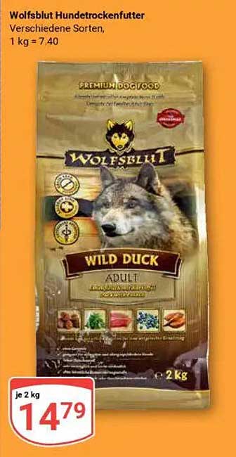 Wolfsblut Hunder trockenfutter Wild Duck 2 kg