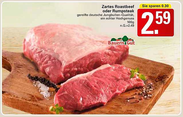 Zartes Roastbeef oder Rumpsteak