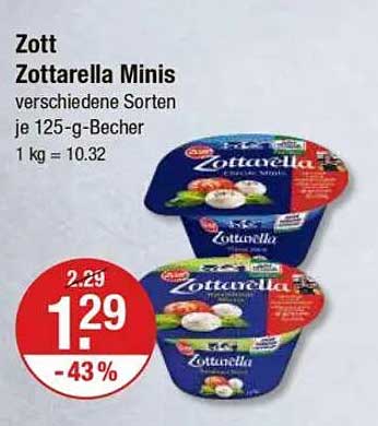 Zott Zottarella Minis verschiedene Sorten je 125-g-Becher
