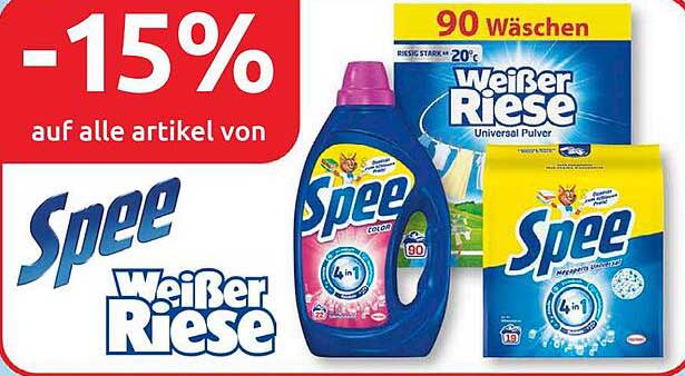 -15% auf alle Artikel von Spee und Weißer Riese
