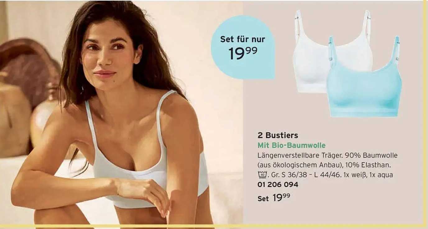 2 Bustiers mit Bio-Baumwolle