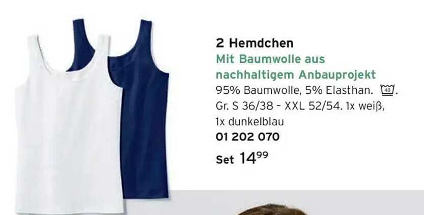 2 Hemdchen mit Baumwolle aus nachhaltigem Anbauprojekt