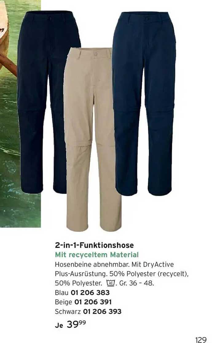 2-in-1-Funktionshose mit recyceltem Material