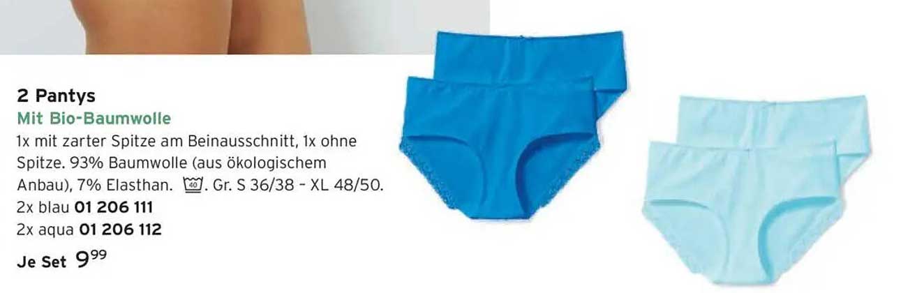 2 Pantys mit Bio-Baumwolle