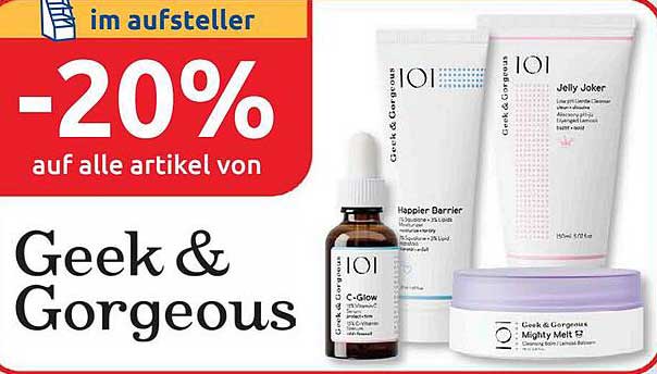 -20% auf alle Artikel von Geek & Gorgeous
