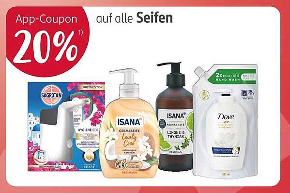 20% Rabatt auf alle Seifen mit App-Coupon