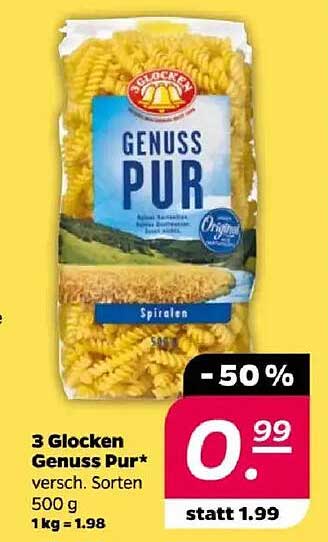 3 Glocken Genuss Pur* verschiedene Sorten 500 g