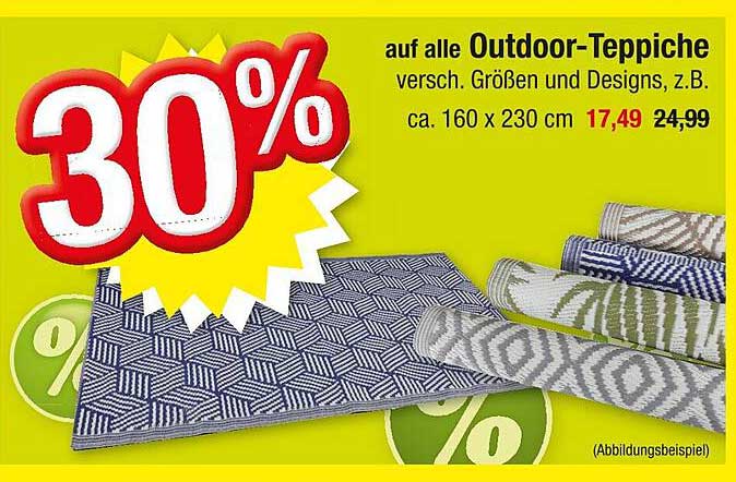 30% Rabatt auf alle Outdoor-Teppiche