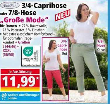 3/4-Caprihose oder 7/8-Hose "Große Mode"