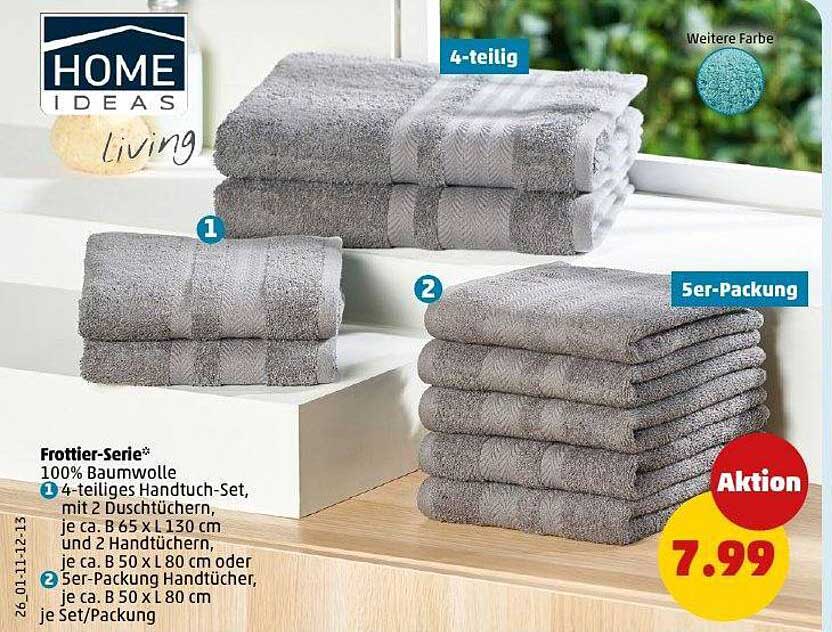 4-teiliges Handtuch-Set von Home Ideas