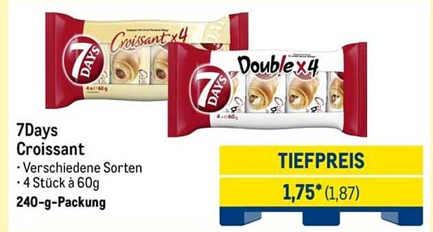 7Days Croissant – Verschiedene Sorten, 240-g-Packung