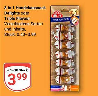 8 in 1 Hundekausnack Delights oder Triple Flavour