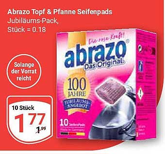 Abrazos Jubiläums-Pack Topf & Pfanne Seifenpads - 10 Stück für nur 1,77 €