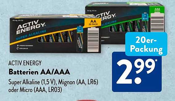 ACTIV ENERGY Batterien AA/AAA – 20er-Packung