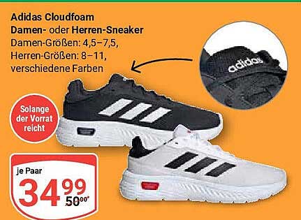 Adidas Cloudfoam Damen- oder Herren-Sneaker
