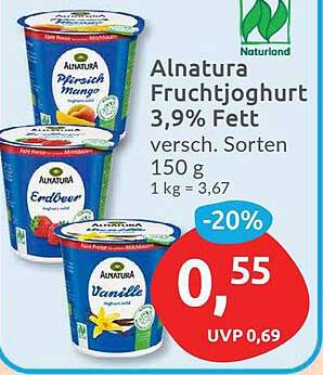Alnatura Fruchtjoghurt 3,9% Fett - verschiedene Sorten 150 g