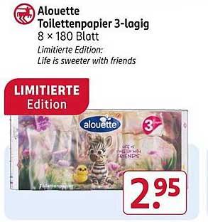 Alouette Toilettenpapier 3-lagig 8 × 180 Blatt - Limitierte Edition