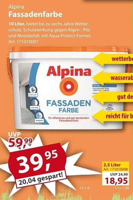 Alpina Fassadenfarbe 10 Liter