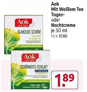 Aok Mit Weißem Tee Tages- oder Nachtcreme je 50 ml
