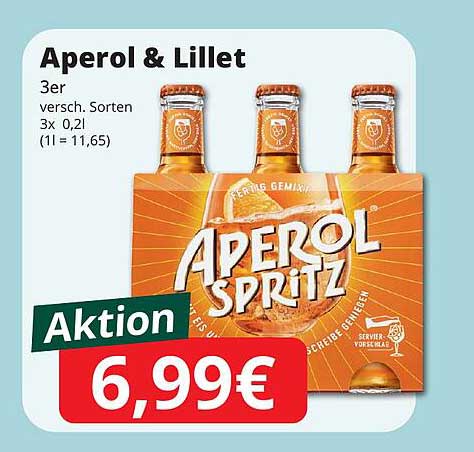 Aperol & Lillet 3er Pack (0,2 l Flaschen)