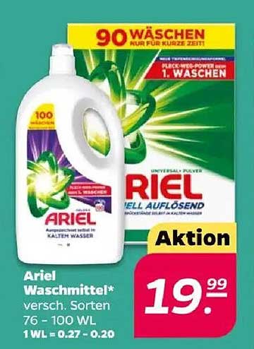 Ariel Waschmittel – 90 Wäschen für saubere Ergebnisse