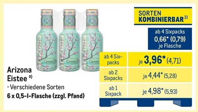 Arizona Eistee 6 x 0,5-l-Flasche (verschiedene Sorten)