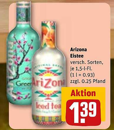 Arizona Eistee verschiedene Sorten, je 1,5 l-Fl.