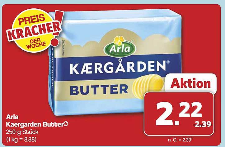 Arla Kærgården Butter 250-g-Stück
