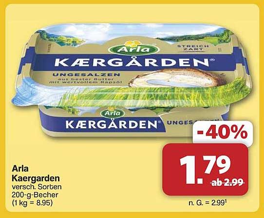 Arla Kærgården ungesalzen 200-g-Becher