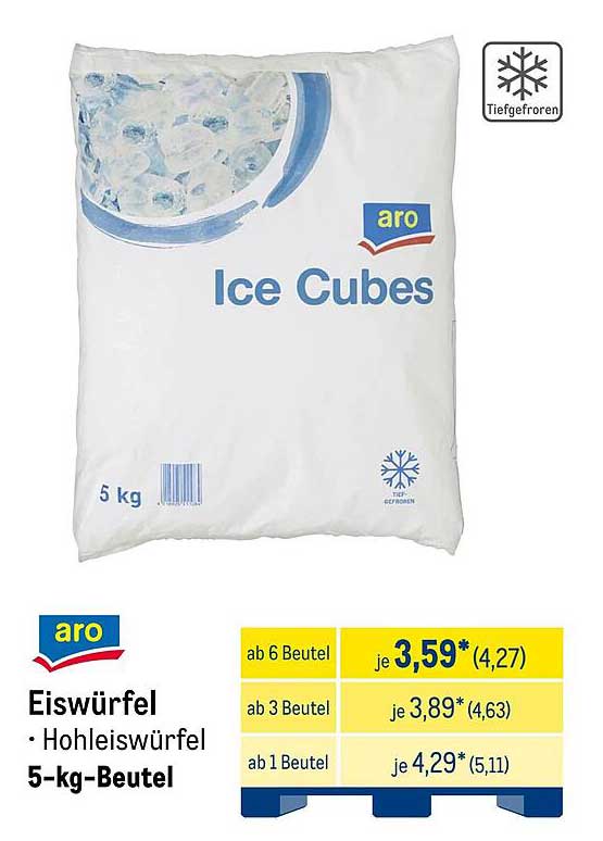 aro Eiswürfel - Hohleiswürfel, 5-kg-Beutel
