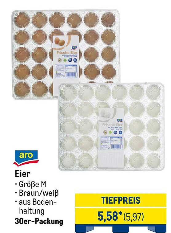 Aro Frische Eier M - 30er-Packung