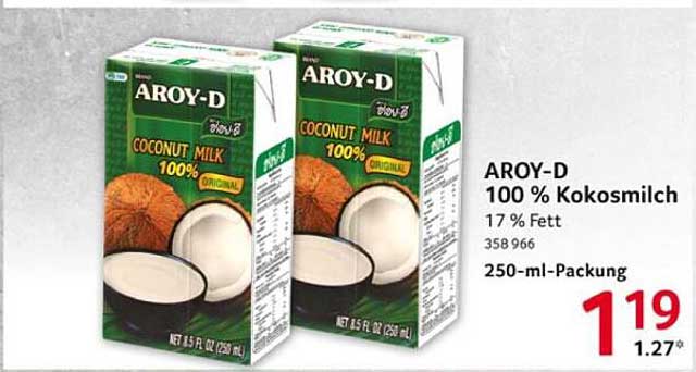 AROY-D 100 % Kokosmilch 250-ml-Packung