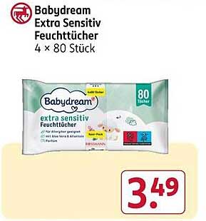 Babydream Extra Sensitiv Feuchttücher 4 x 80 Stück