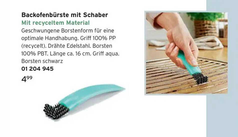 Backofenbürste mit Schaber - Mit recyceltem Material