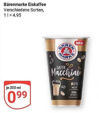 Bärenmarke Eiskaffee – Verschiedene Sorten, 1 l = 4,95