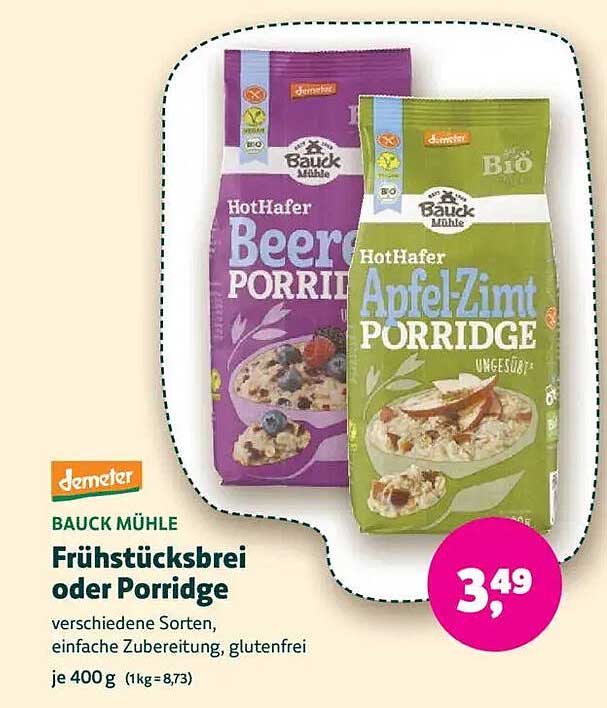 BAUCK MÜHLE Frühstücksbrei oder Porridge