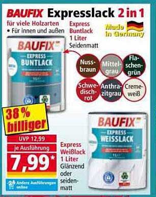 BAUFIX Expresslack 2 in 1 1 Liter Seidenglanz