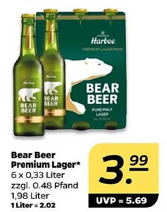 Bear Beer Premium Lager 6 x 0,33 Liter