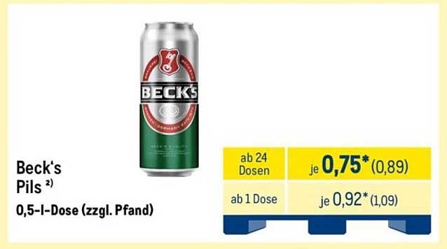 Beck's Pils 0,5 l Dose (zzgl. Pfand)