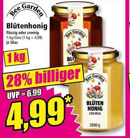 Bee Garden Blütenhonig 1 kg - cremig oder flüssig