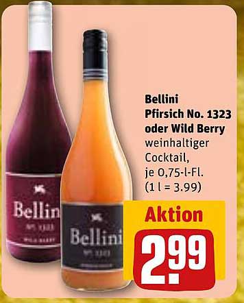 Bellini Pfirsich No. 1323 oder Wild Berry weinhaltiger Cocktail
