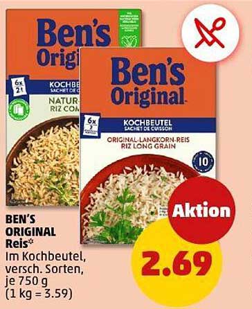 BEN'S ORIGINAL Reis - im Kochbeutel, verschiedene Sorten 750 g