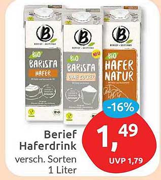 Berief Haferdrink - verschiedene Sorten 1 Liter