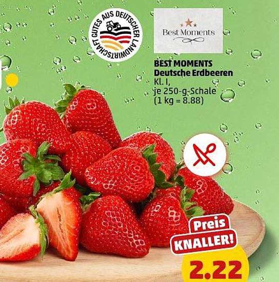 BEST MOMENTS Deutsche Erdbeeren Kl. I, je 250-g-Schale
